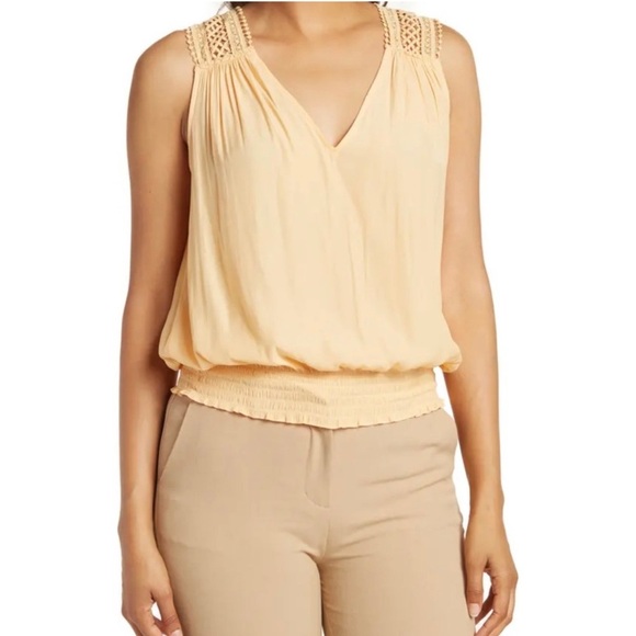 Ramy Brook Tops - Ramy Brook Reese Crochet Blouse Top Apricot Nectar Size XS NWT